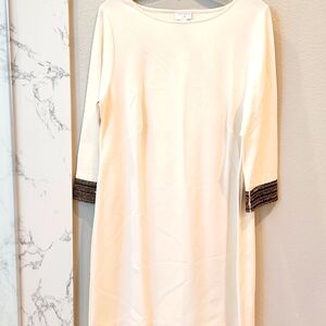 Christian Siriano Cream Tunic Dress, Size Large Petite